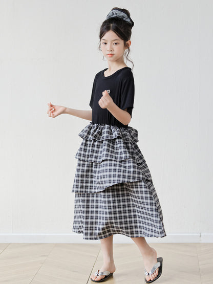 Summer Arrival Short Sleeves Color Patchwork Dress for Stylish Girls, MyKids-USA®, Baby & Children's Dresses, MyKids-USA -  -  -  -  -  -  - .