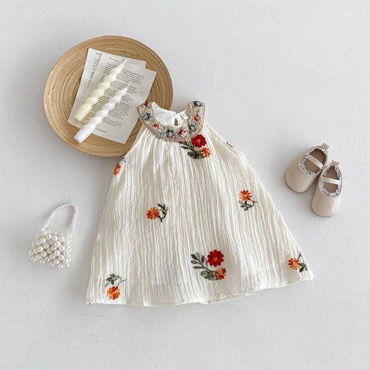 Summer Arrival Girls Sleeveless Flowers Pattern Thin Dress, MyKids-USA®, Baby & Toddler Dresses, MyKids-USA -  -  -  -  -  -  - 