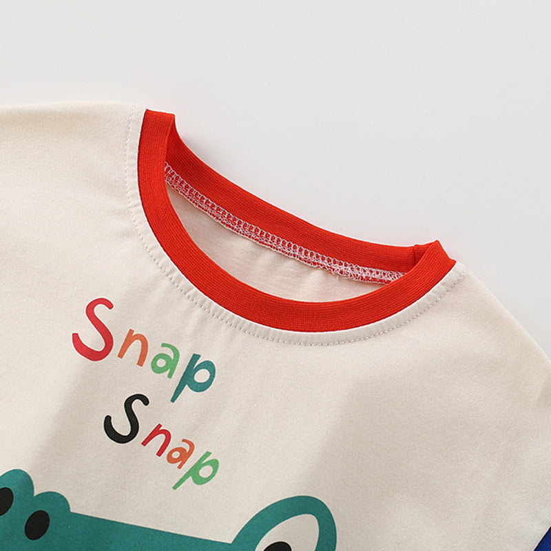 Summer Baby Kids Casual Animals Cartoon Pattern T-shirt and Shorts Clothing Set for Boys, MyKids-USA®, Baby & Toddler Outfits, MyKids-USA -  -  -  -  -  -  - 