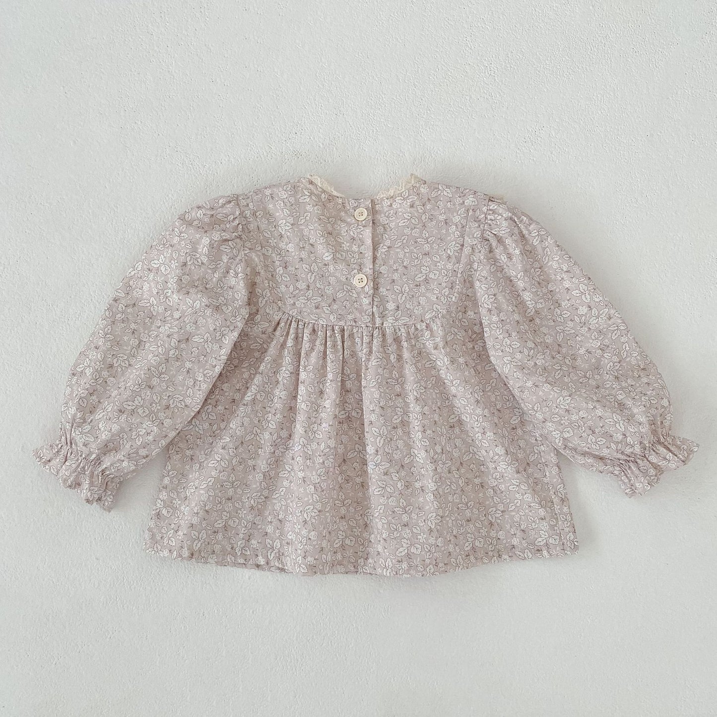 MyKids-USA® Arrival Autumn Baby Kids Girls Long Sleeves Flowers Pattern Lace Trim Top