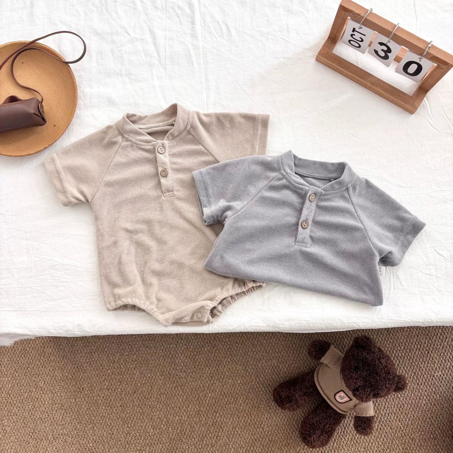 Summer Arrival Baby Unisex Casual Solid Color Short Sleeves Onesies, MyKids-USA®, Baby One-Pieces, MyKids-USA -  -  -  -  -  -  - 