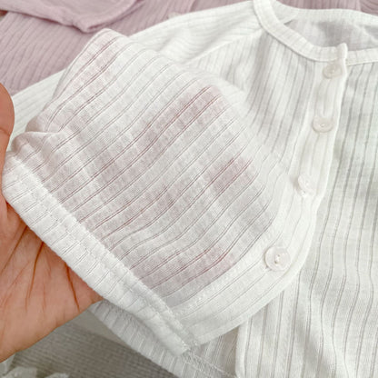 Summer Arrival Baby Girls Simple Long Sleeves Single Breasted Thin Knitted Top with Butterfly-bow, MyKids-USA®, Baby & Toddler Tops, MyKids-USA -  -  -  -  -  -  - 