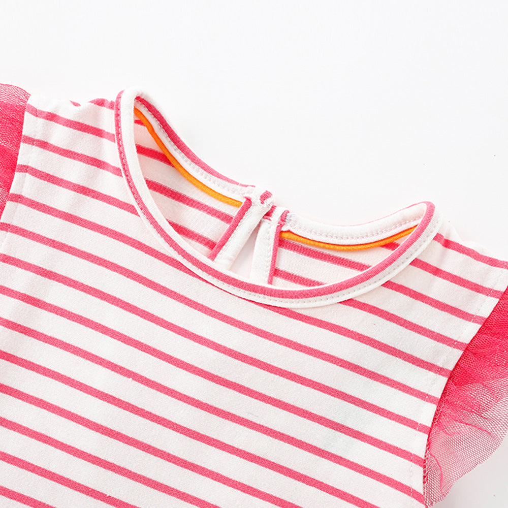 Summer Arrival Animals Cartoon Pattern Fly Sleeves Crew Neck Dress for Stylish Girls, MyKids-USA®, Baby & Children's Dresses, MyKids-USA -  -  -  -  -  -  - .