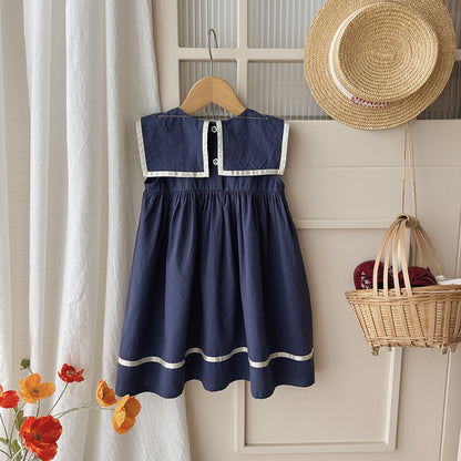 Summer Arrival Baby Girls Sleeveless Horse Pattern Navy Style Dress, MyKids-USA®, Baby & Children's Dresses, MyKids-USA -  -  -  -  -  -  - .