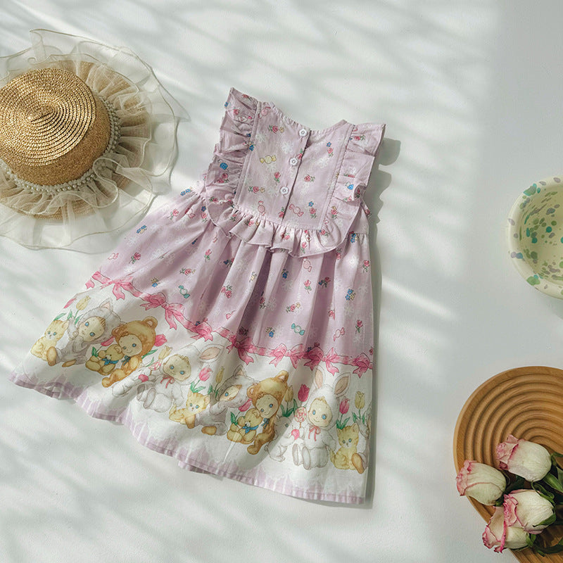 Summer Kids Girls Cute Baby Print Sleeveless Design Princess Dress, MyKids-USA®, Baby & Toddler Dresses, MyKids-USA -  -  -  -  -  -  - 