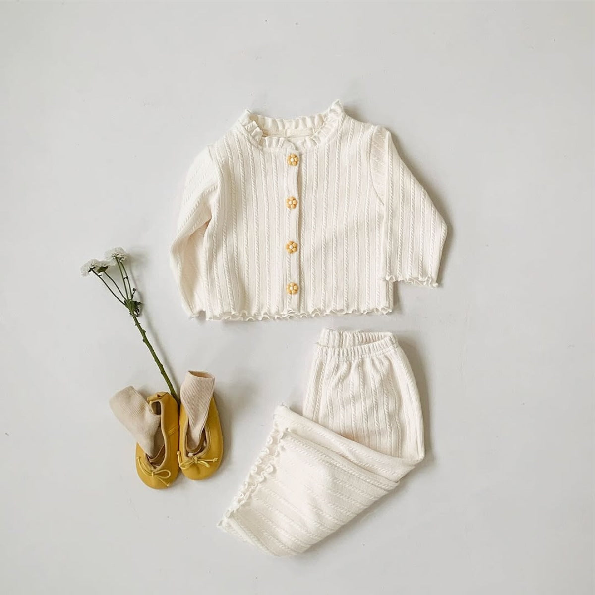 MyKids-USA® Spring and Autumn Baby Kids Girls Long Sleeves Solid Color Shirt and Pants Clothing Set