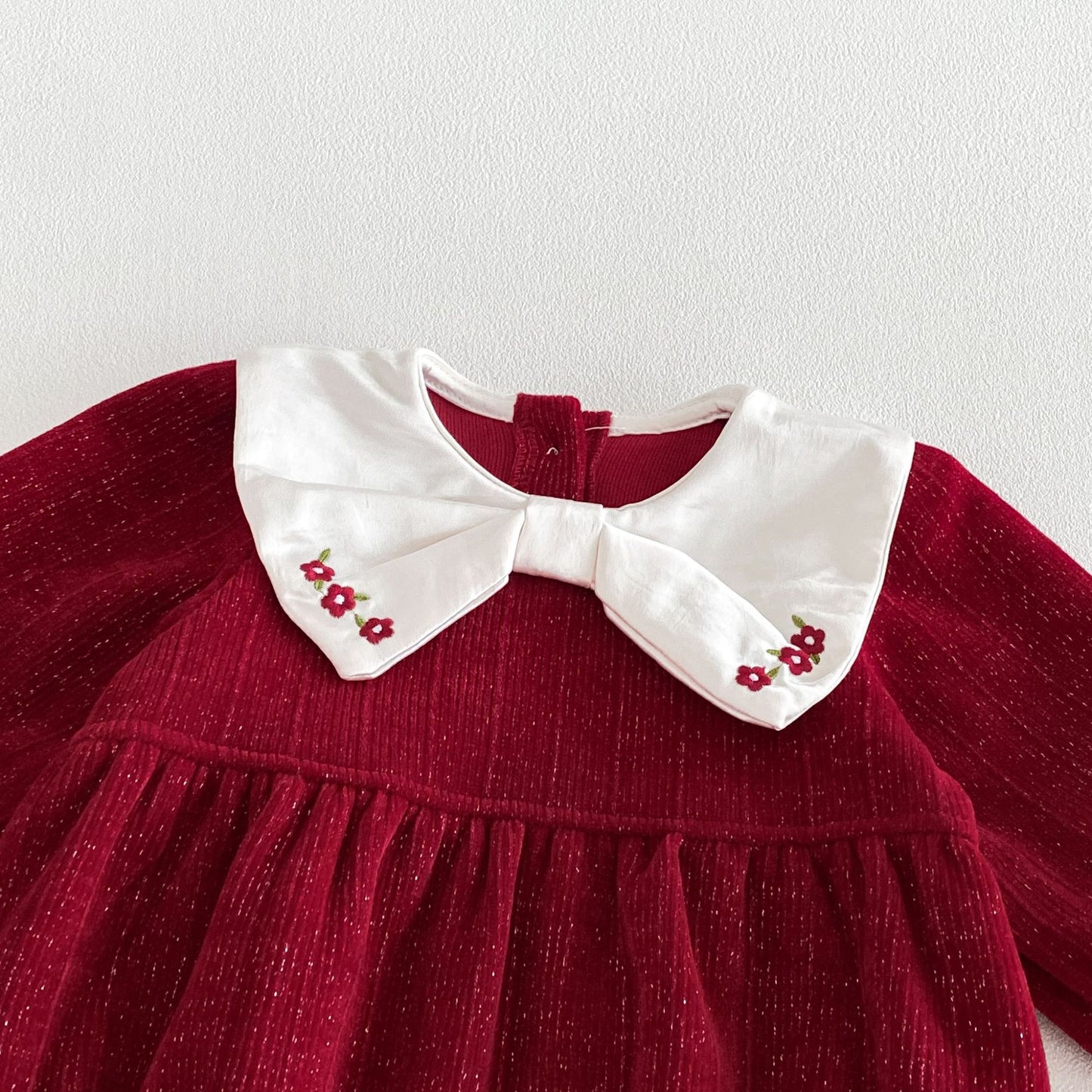 MyKids-USA® Autumn Arrival Baby Girls Long Sleeves Cute Fruits Embroidered Pattern Color Patchwork Bodysuit