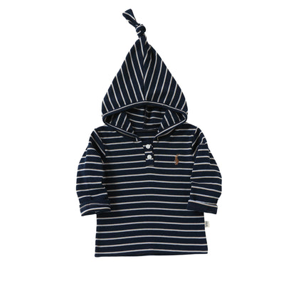 MyKids-USA® Autumn Arrival Baby Kids Unisex Long Sleeves Striped Pattern Hooded Top