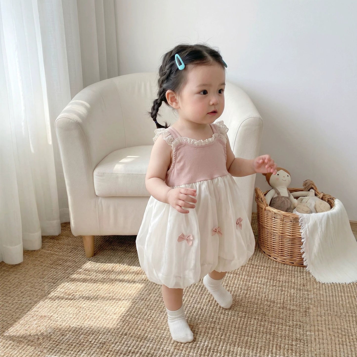 Summer Baby Kids Girls Sleeveless Color Patchwork Dress