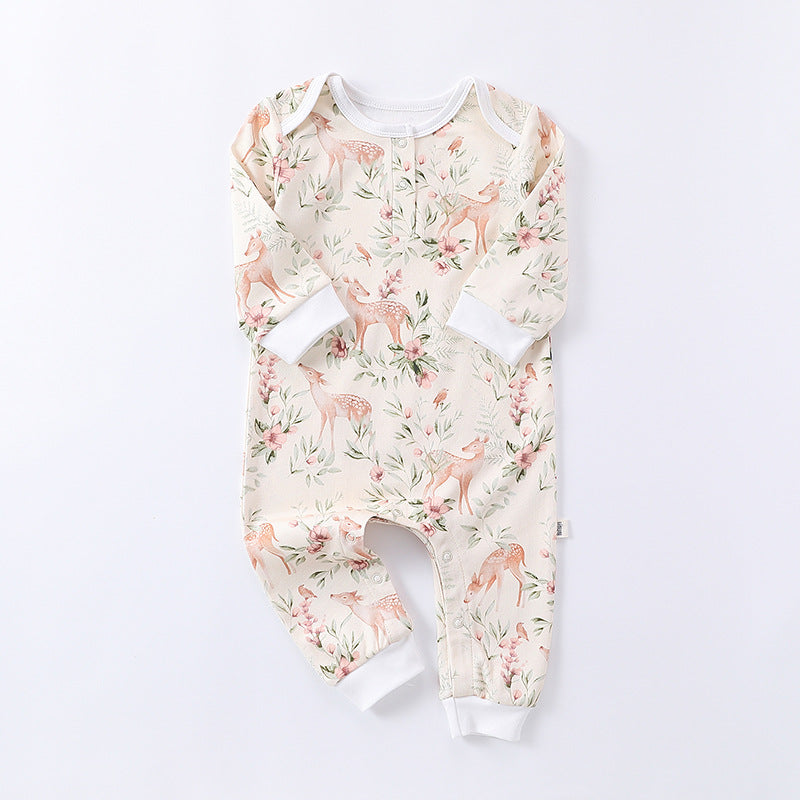 Autumn and Spring Arrival Baby Unisex Animals Pattern Long Sleeves Crew Neck Rompers, MyKids-USA®, Baby One-Pieces, MyKids-USA - Size/Age - 66 (3-6M) - Color - Apricot -  -  - TR2408131504-A