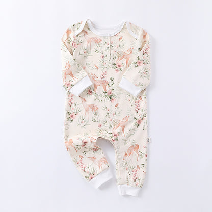 Autumn and Spring Arrival Baby Unisex Animals Pattern Long Sleeves Crew Neck Rompers, MyKids-USA®, Baby One-Pieces, MyKids-USA - Size/Age - 66 (3-6M) - Color - Apricot -  -  - TR2408131504-A