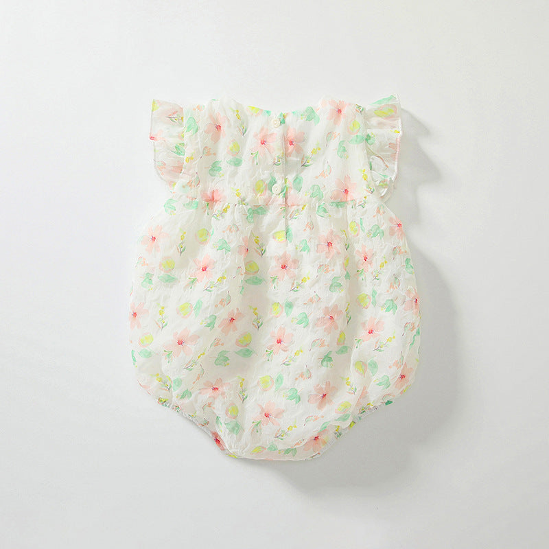 Summer Arrival Baby Girls Cute Floral Pattern Sleeveless Onesies, MyKids-USA®, Baby One-Pieces, MyKids-USA -  -  -  -  -  -  - 