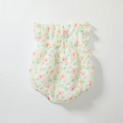 Summer Arrival Baby Girls Cute Floral Pattern Sleeveless Onesies, MyKids-USA®, Baby One-Pieces, MyKids-USA -  -  -  -  -  -  - 