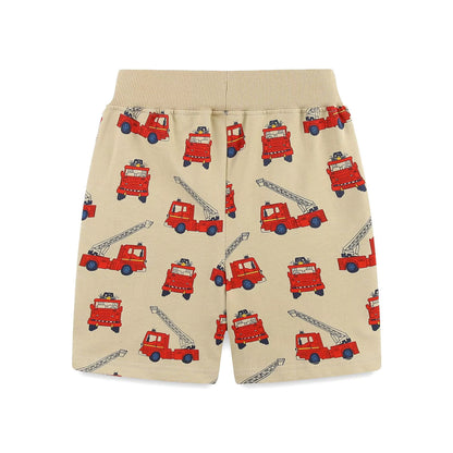 Summer Arrival Kids Boys Cotton Casual Style Cartoon Fire Engines Pattern Shorts, MyKids-USA®, Shorts, MyKids-USA -  -  -  -  -  -  - 