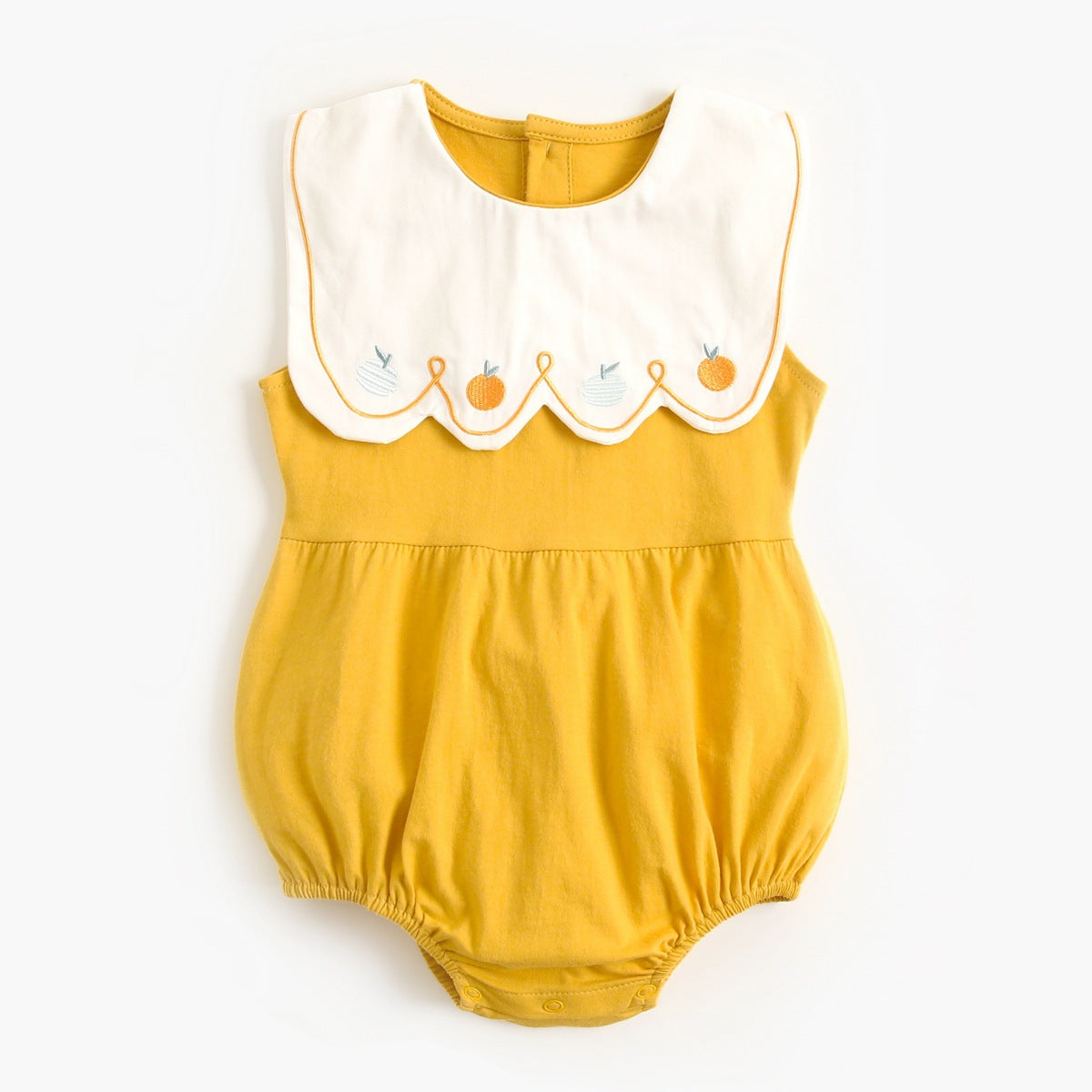 New Design Summer Baby Girls Fruit Embroidered Sleeveless Onesies