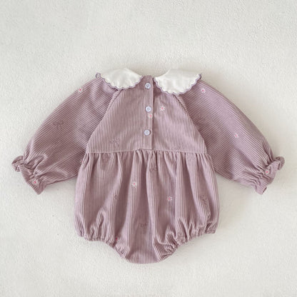 MyKids-USA® Autumn Embroidery Pattern Baby Kids Girls Princess Long Sleeves Bodysuit