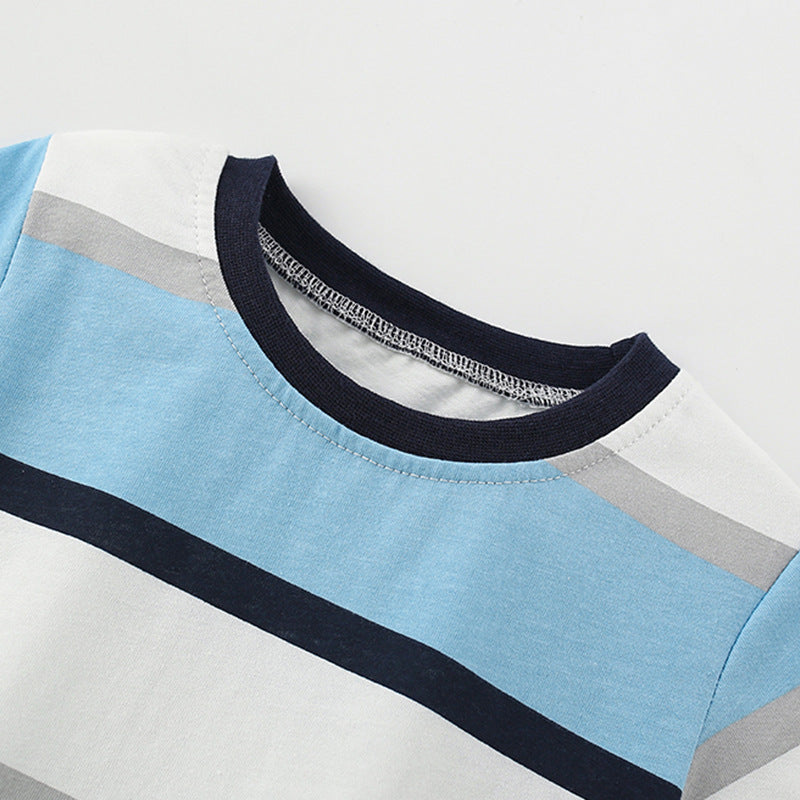 Summer Baby Kids Casual Striped Pattern T-shirt and Shorts Clothing Set for Boys, MyKids-USA®, Baby & Toddler Outfits, MyKids-USA -  -  -  -  -  -  - 