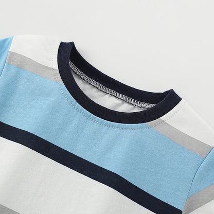 Summer Baby Kids Casual Striped Pattern T-shirt and Shorts Clothing Set for Boys, MyKids-USA®, Baby & Toddler Outfits, MyKids-USA -  -  -  -  -  -  - 