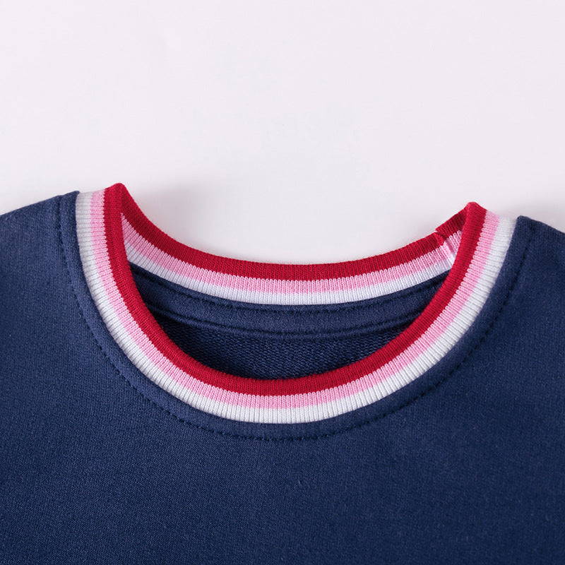 Autumn Arrival Cherry Pattern Long Sleeves Striped Crew Neck Dress for Stylish Girls, MyKids-USA®, Baby & Toddler Dresses, MyKids-USA -  -  -  -  -  -  - 