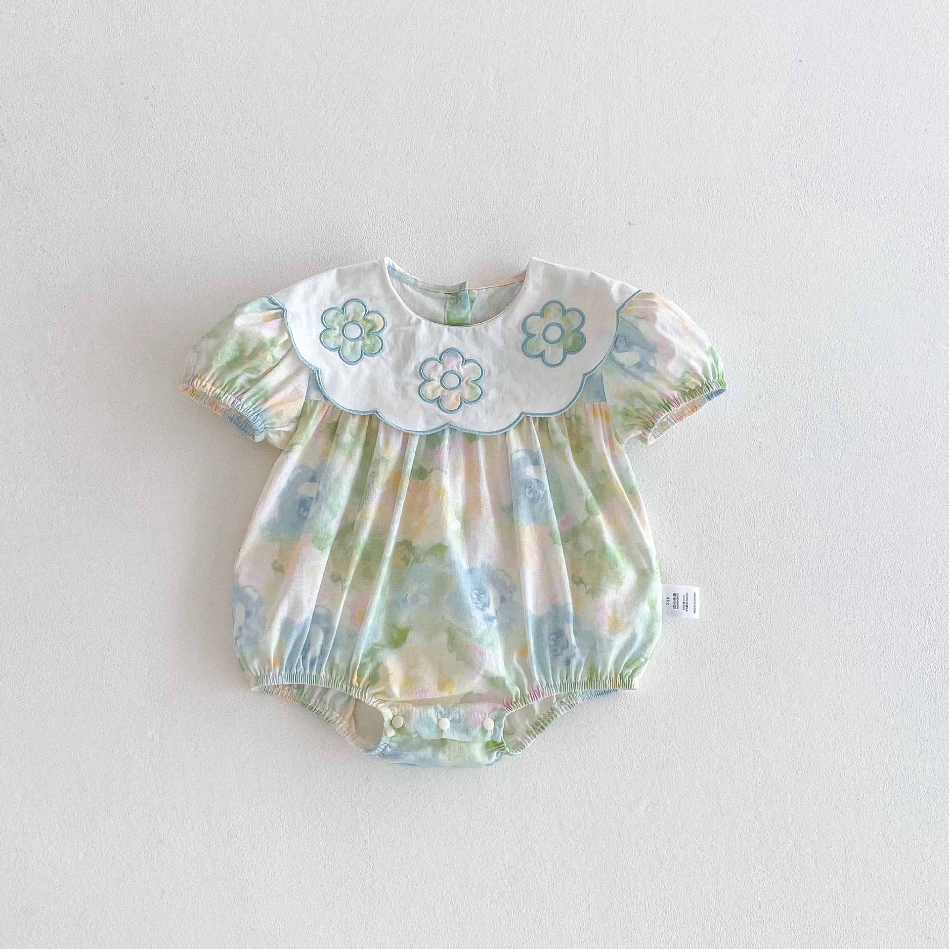 Summer Arrival Baby Girls Cute Tie Dye Short Sleeves Flowers Pattern Onesies, MyKids-USA®, Baby One-Pieces, MyKids-USA -  -  -  -  -  -  - 