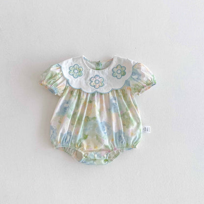 Summer Arrival Baby Girls Cute Tie Dye Short Sleeves Flowers Pattern Onesies, MyKids-USA®, Baby One-Pieces, MyKids-USA -  -  -  -  -  -  - 