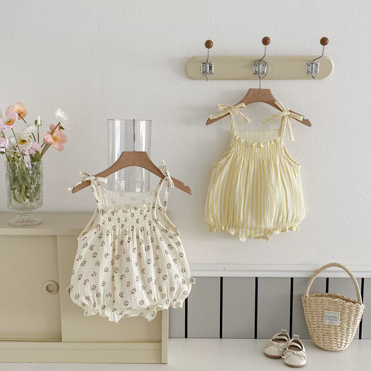 Summer Arrival Baby Girls Flowers or Striped Pattern Sleeveless Onesies, MyKids-USA®, Baby One-Pieces, MyKids-USA -  -  -  -  -  -  - 