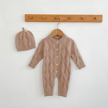 Autumn and Spring Arrival Unisex Baby’s Solid Color Geometric Pattern Knitted Rompers, MyKids-USA®, Baby One-Pieces, MyKids-USA -  -  -  -  -  -  - 