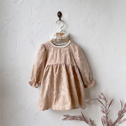 Baby Girl Solid Color Jacquard Embroidery Fashion Dress&bodysuit, MyKids-USA®, Baby & Toddler Outfits, MyKids-USA - Size/Age - 66 (3-6M) - Color - Brown -  -  - QQ2310271411-B.