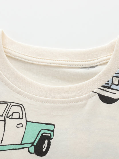 Arrival Summer Baby Kids Boys Short Sleeves Cartoon Pattern T-shirt and Shorts Clothing Set