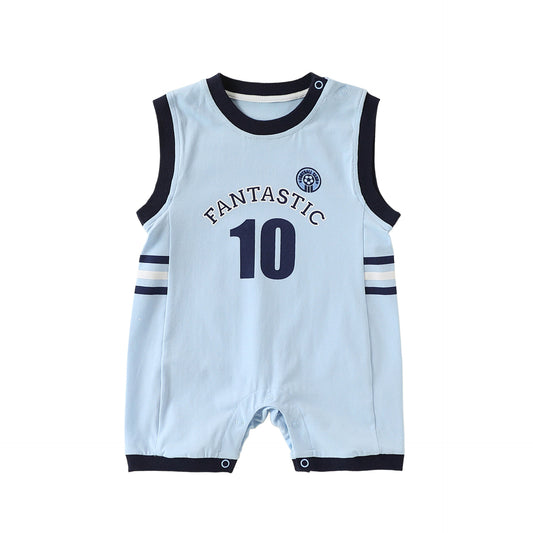 Summer Arrival Baby Unisex Sleeveless Cartoon and Letters Pattern Rompers Bodysuits, MyKids-USA®, Baby & Children's One-Pieces, MyKids-USA - Size/Age - 66 (3-6M) - Color - Blue -  -  - TR2606112255-A.