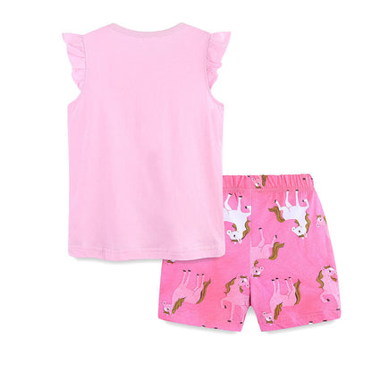 Summer Baby Kids Cartoon Horse Pattern Vest and Shorts Clothing Set for Girls, MyKids-USA®, Baby & Toddler Outfits, MyKids-USA -  -  -  -  -  -  - 