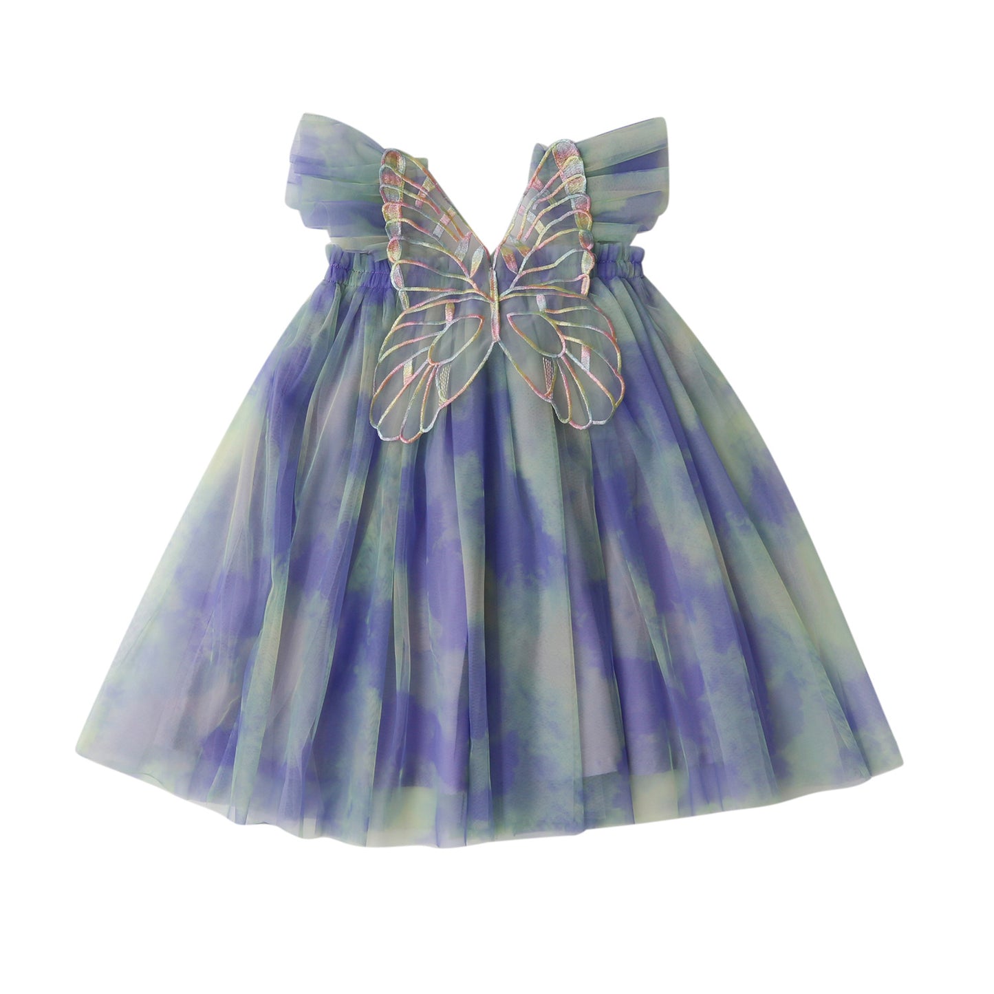Summer Baby Kids Girls Fly Sleeves Butterfly Pattern Gradient Tulle Dress, MyKids-USA®, Baby & Children's Dresses, MyKids-USA - Size/Age - 80 (9-12M) - Color - Blue -  -  - TR2605152316-C.
