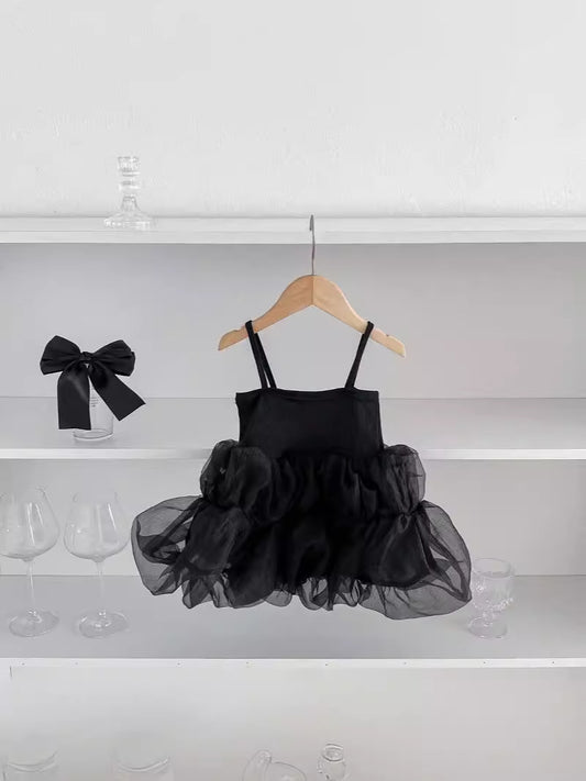 Summer Hot Selling Baby Kids Girls Princess Sleeveless Thin Solid Color Lace Mesh Ruffle Strap Dress, MyKids-USA®, , MyKids-USA -  -  -  -  -  -  - 