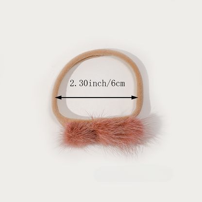 Soft and Comfortable Mink Baby Elastic Hairband with Pom Pom, MyKids-USA®, Hair Pins, Claws & Clips, MyKids-USA -  -  -  -  -  -  - .