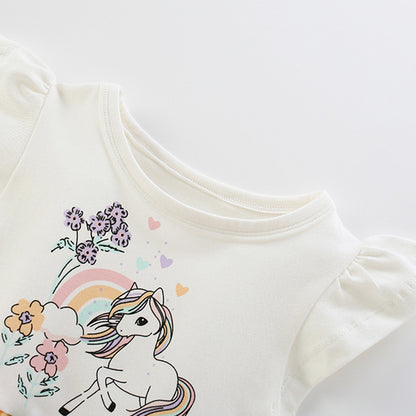 Summer Arrival Animals and Flowers Cartoon Pattern Fly Sleeves Tulle Patchwork Dress for Stylish Girls, MyKids-USA®, Baby & Toddler Dresses, MyKids-USA -  -  -  -  -  -  - 