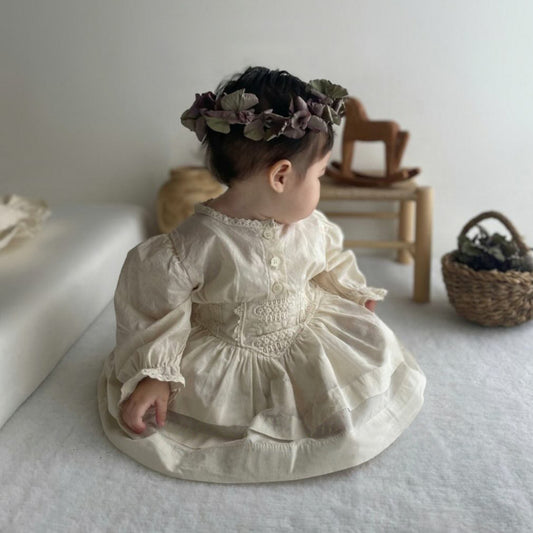 MyKids-USA® Autumn High-End Lace Floral Girls Princess Dress