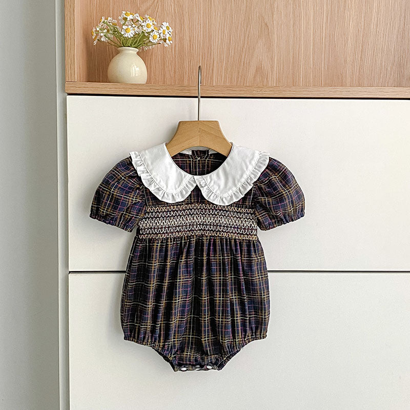 Summer Girls Plaid Pattern Onesies and Dress – Princess Sister Matching Set, MyKids-USA®, Baby & Children's Outfits, MyKids-USA - Size/Age - 66 (3-6M) - Color - Coffee -  -  - TR2604072147-B.