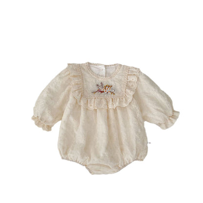 Spring Arrival Baby Girls Long Sleeves Floral Embroidered Bodysuits Onesies, MyKids-USA®, Baby One-Pieces, MyKids-USA -  -  -  -  -  -  - 