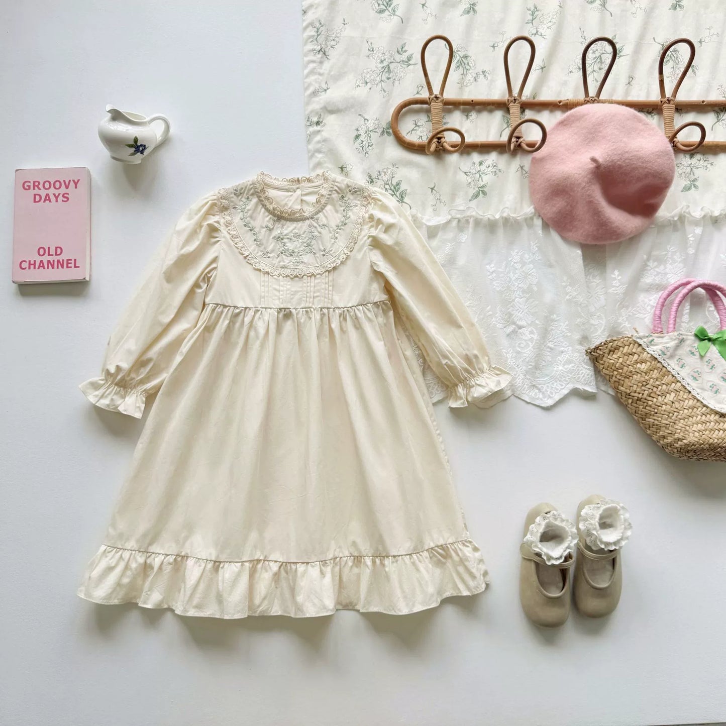 Autumn Arrival Baby Kids Girls Flowers Embroidery Pattern Long Sleeves Dress, MyKids-USA®, Baby & Toddler Dresses, MyKids-USA -  -  -  -  -  -  - 