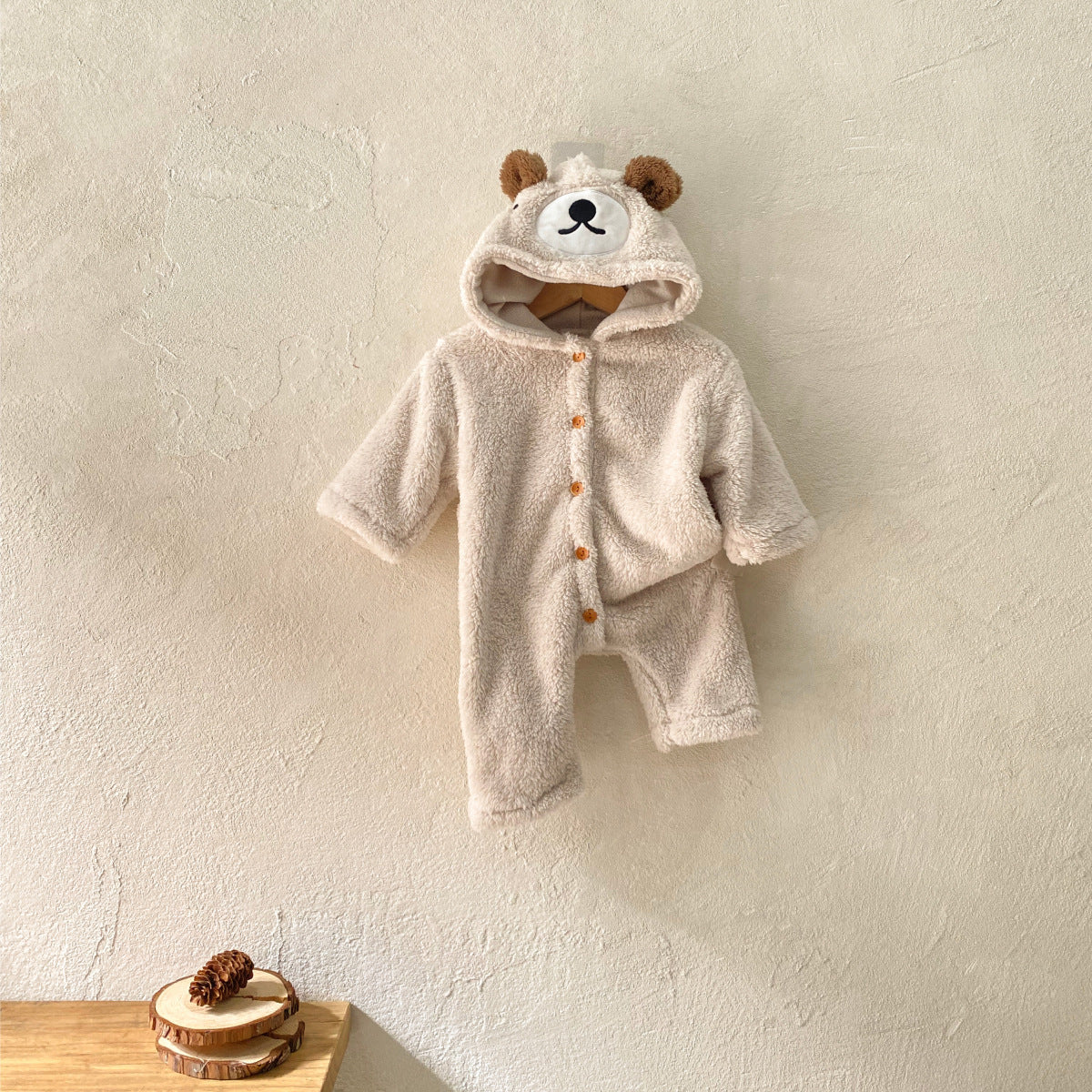Winter and Spring Arrival Baby Unisex Long Sleeves Teddy Bear Pattern Cute Hooded Rompers, MyKids-USA®, Baby One-Pieces, MyKids-USA - Size/Age - 66 (3-6M) - Color - Apricot -  -  - TR2601232222-A.