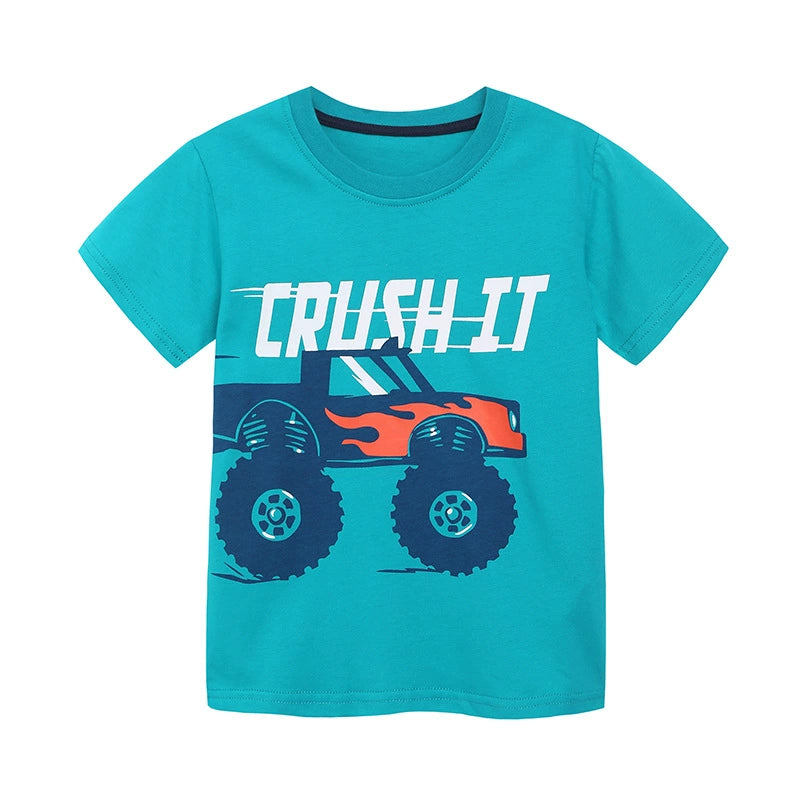 Summer Baby Kids Racing Car Cartoon Pattern T-shirt Clothing Set for Boys, MyKids-USA®, Baby & Toddler Tops, MyKids-USA -  -  -  -  -  -  - 