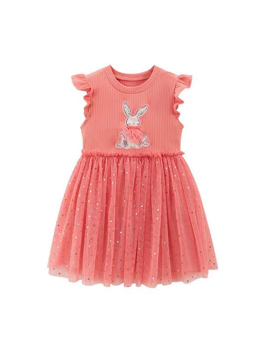 Summer Baby Girls Sleeveless Rabbit Cartoon Chiffon Dress, MyKids-USA®, Baby & Toddler Dresses, MyKids-USA - Size/Age - 90 (12-24M) - Color - Red -  -  - TR2312181014-A