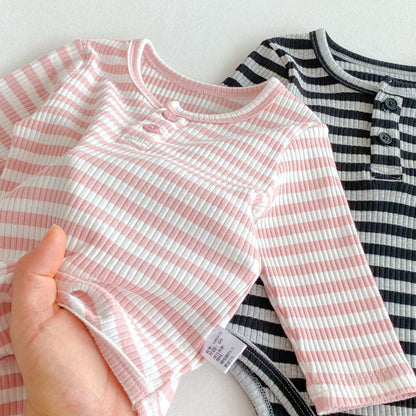 Autumn Arrival Baby Unisex Long Sleeves Striped Onesies, MyKids-USA®, Baby One-Pieces, MyKids-USA -  -  -  -  -  -  - 