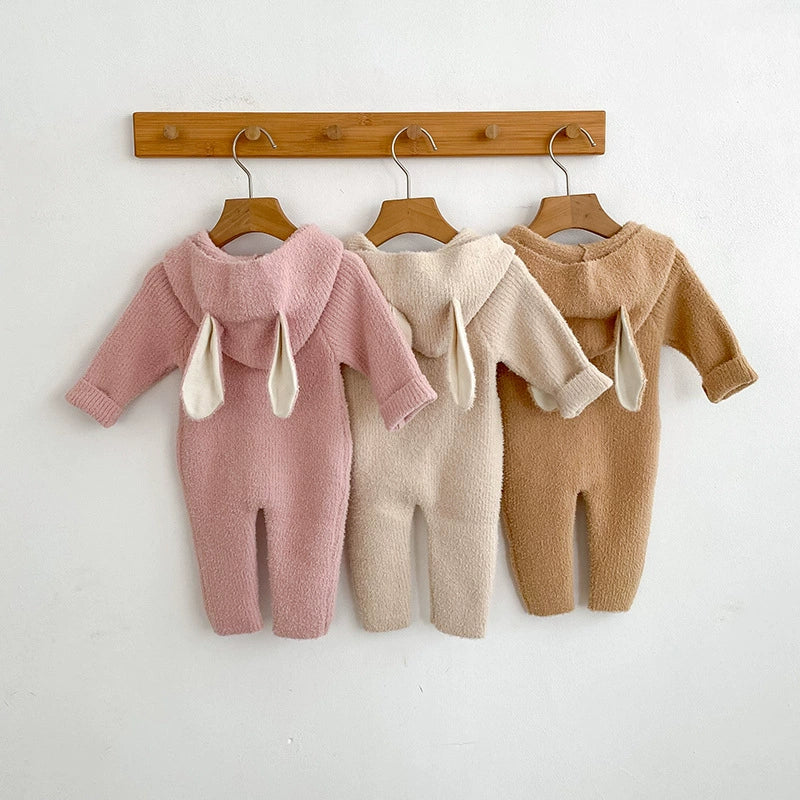 Autumn and Winter Arrival Unisex Baby’s Solid Color Fluffy Rompers with Hood, MyKids-USA®, Baby One-Pieces, MyKids-USA -  -  -  -  -  -  - 