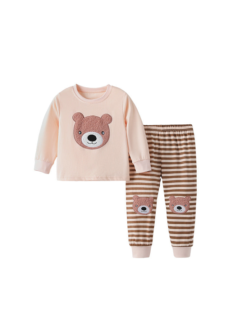 Spring and Autumn Boys Cartoon Teddy Bear Pattern Long Sleeves Top and Striped Pants Clothing Set, MyKids-USA®, Baby & Toddler Outfits, MyKids-USA -  -  -  -  -  -  - .