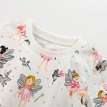 Summer Baby Kids Fairy Cartoon Pattern T-shirt and Shorts Clothing Set for Girls, MyKids-USA®, Baby & Toddler Outfits, MyKids-USA -  -  -  -  -  -  - 