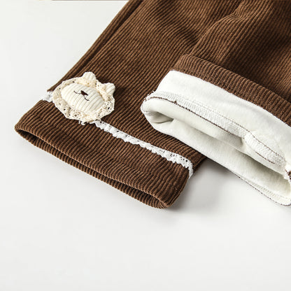 Winter and Autumn Arrival Casual Baby Kids Girls Cartoon Pattern Warm Corduroy Pants, MyKids-USA®, Trousers, MyKids-USA -  -  -  -  -  -  - 