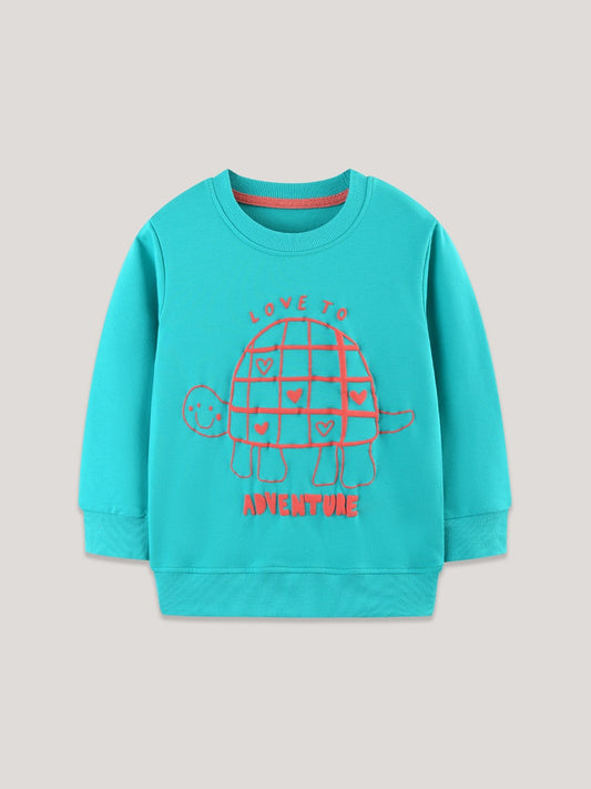 Autumn and Spring Arrival Animals Cartoon Pattern Long Sleeves Pullover for Stylish Girls