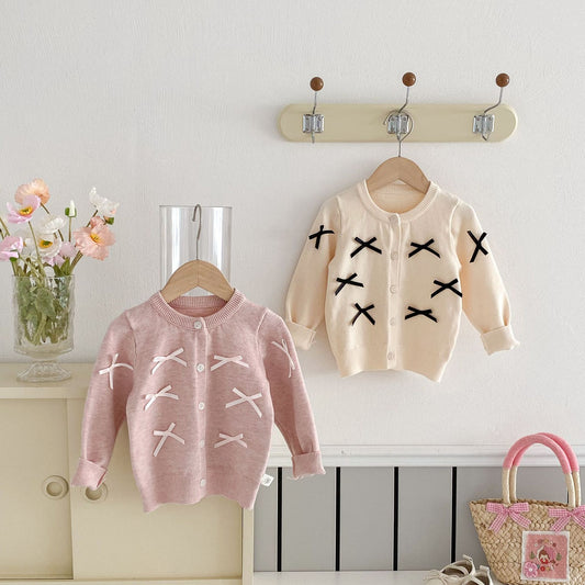 Autumn Arrival Baby Girls Butterfly-bows Decorated Long Sleeves Cardigan, MyKids-USA®, Cardigans, MyKids-USA -  -  -  -  -  -  - 