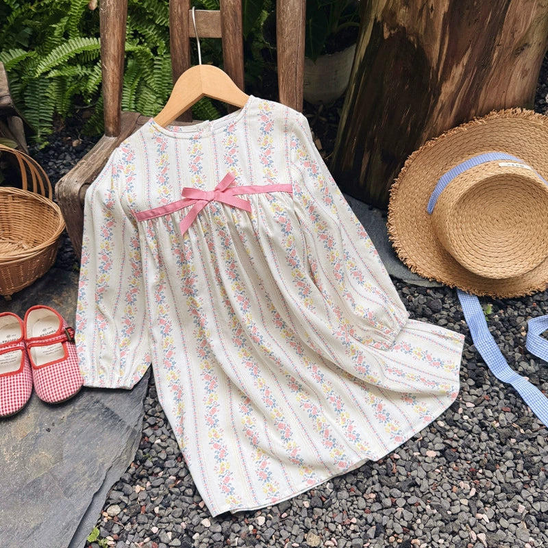 Arrival Baby Kids Girls Floral Pattern Long Sleeves Crew Neck Dress, MyKids-USA®, Baby & Toddler Dresses, MyKids-USA -  -  -  -  -  -  - 